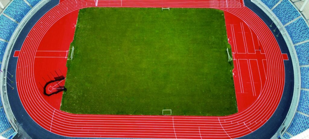 Huangshi Olympic Sports Center running track by Topthink