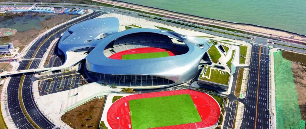 Shantou Asian Youth Games Sports Center running track by Topthink