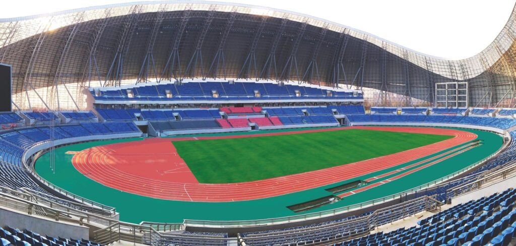 Anhui Huainan Olympic Sports Park running track by Topthink