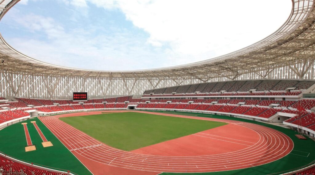 Guangdong Huizhou Sports Center running track by Topthink