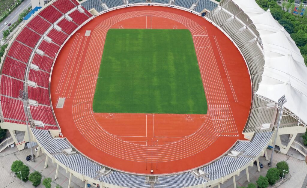 Sichuan Dazhou Sports Center running track by Topthink