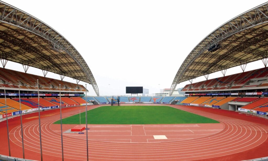 Zhejiang Jiaxing Sports Center running track by Topthink